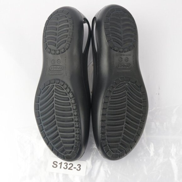 CROCS Womens Kadee Ballet Flat Size 10 Black Slip On Shoe Casual Comfy Beach - Picture 11 of 14